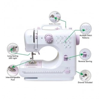 FHSM-505 - это многофункциональная, портативная швейная машинка, работающая 12 т. . фото 3
