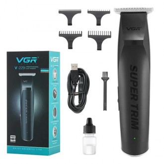 Машинка для стрижки волос VGR V-229 триммер для бороды и усов - выполнена в стил. . фото 2