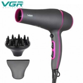 Фен для волос с дифузором VGR Hair Dryer V-402 2200W с подачей холодного воздуха. . фото 6