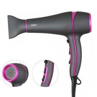 Фен для волос с дифузором VGR Hair Dryer V-402 2200W с подачей холодного воздуха. . фото 12