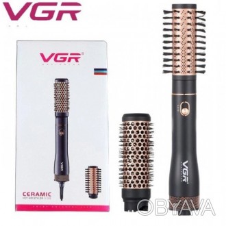 Фен-щетка для укладки волос VGR V-559 подходит для формирования графичных локоно. . фото 1