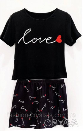 Женская пижама футболка с шортами love