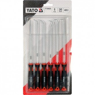 Набір гачків YATO YT-08428 з ручкою має загартовані та хромовані наконечники зі . . фото 5