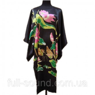 Элегантное атласное платье кимоно с разрезиками по бокам, уютное и роскошное для. . фото 7