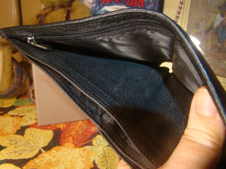 Фірмовий чоловічий гаманець з м'якої натуральної шкіри, перегородки для куп. . фото 10