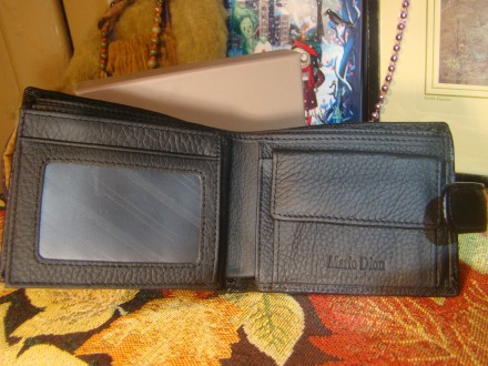 Фірмовий чоловічий гаманець з м'якої натуральної шкіри, перегородки для куп. . фото 7