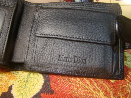 Фірмовий чоловічий гаманець з м'якої натуральної шкіри, перегородки для куп. . фото 8