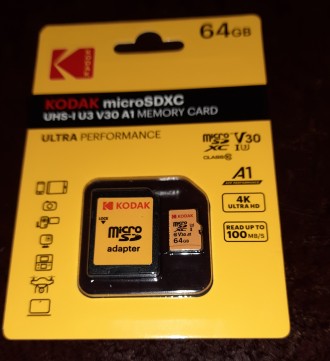 Micro SDXC карта памяти Kodak - UHS-L V30 A1 64 Gb Class 10
Качество этих карт . . фото 3