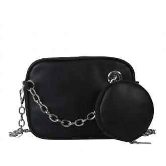 
Женская сумочка кросс-боди на один отдел + кошелек с серебряной фурнитурой
Разм. . фото 3