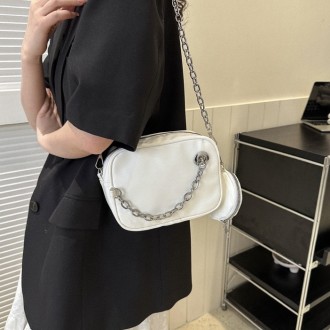 
Женская сумочка кросс-боди на один отдел + кошелек с серебряной фурнитурой
Разм. . фото 8