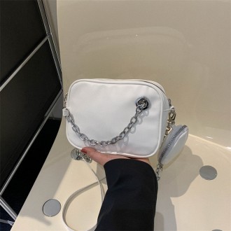 
Женская сумочка кросс-боди на один отдел + кошелек с серебряной фурнитурой
Разм. . фото 7