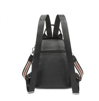 Женский кожаный городской рюкзак прогулочный рюкзачок из натуральной кожи черный. . фото 11