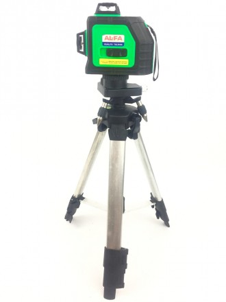 Профессиональный лазерный 3D нивелир на триноге ALFA зеленый и очень яркий тонки. . фото 4