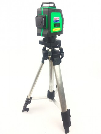 Профессиональный лазерный 3D нивелир на триноге ALFA зеленый и очень яркий тонки. . фото 3
