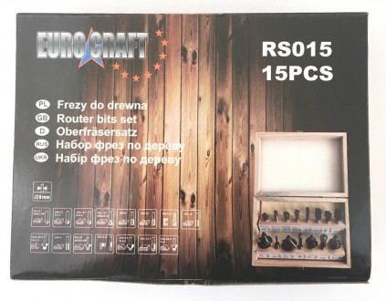 Комплект фрез по дереву 15 шт. Euro Craft RS015 – це якісні насадки на ручний ел. . фото 3