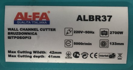 
Профессиональный штроборез ALFA ALBR37 - имеет целевое предназначение позволяющ. . фото 7