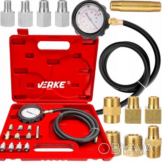 Комплект для перевірки тиску в масляній системі двигуна VERKE V86250 на 12 елеме. . фото 1
