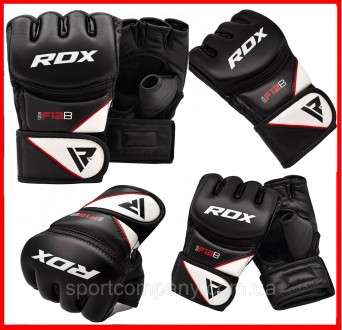 Перчатки для ММА RDX Rex Leather Black размер М с гелевой подушкой для защиты за. . фото 11