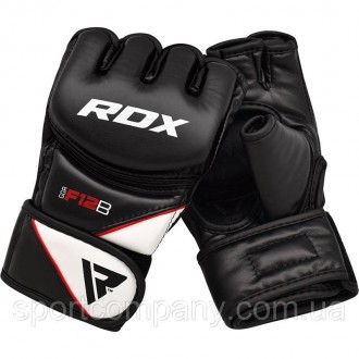 Перчатки для ММА RDX Rex Leather Black размер М с гелевой подушкой для защиты за. . фото 13