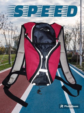 Спортивный рюкзак, вело, бег, размер 40х22см, одно основное и два боковых отделе. . фото 2