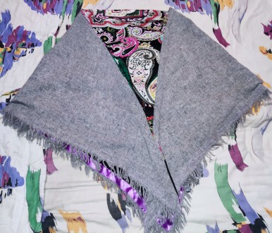 Большой, треугольный платок-шаль Cordello, подкладка-кашемир, размер 210х130х130. . фото 8
