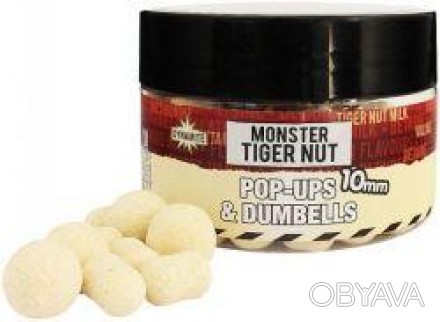 Бойлы для рыбалки Dynamite BaitsWhite Fluro Pop Ups & Dumbells - Monster Tigernu. . фото 1