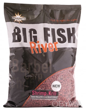 Пеллетс Dynamite Baits Big Fish River Pellets -Shrimp & Krill 4 6 8mm 1.8kg
Пелл. . фото 1