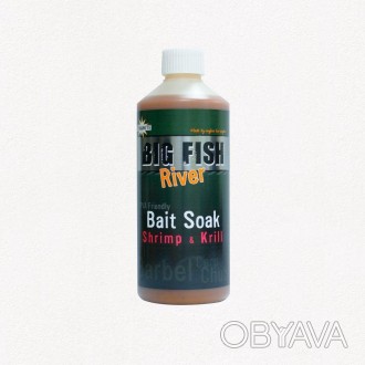 ЛИКВИД Dynamite Baits Big Fish River Bait Soak Shrimp & Krill 500ml - DY1378
	Ар. . фото 1