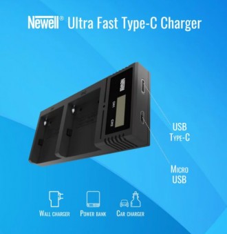 Зарядное устройство Newell Ultra Fast Type-C charger for NP-F, NP-FM series Batt. . фото 7
