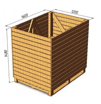 Контейнер ящик овочевий дерев'яний 1200х1200х1600 мм. Виготовимо також за в. . фото 4