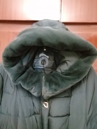 Пальто зимнее длинное, тёплое, пуховик, размер 64, на змейке, кнопки, карманы, к. . фото 3