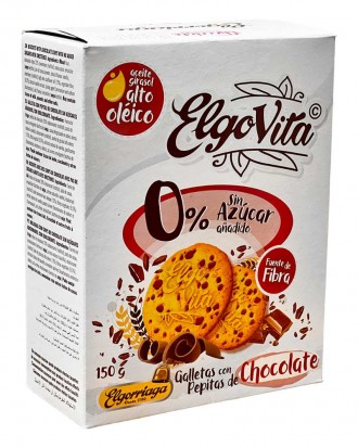 Печенье сендви без сахара с шоколадной крошкой Elgorriaga Elgo Vita 0% Sugar Chocolate, 150 г. Бровари. фото 1 Печенье сендви без сахара с шоколадной крошкой Elgorriaga Elgo Vita 0% Sugar Chocolate, 150 г. Бровари. фото 1
