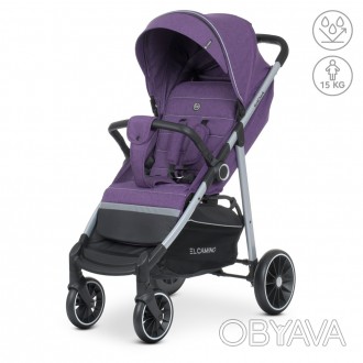 Коляска дитяча ME 1095 SIENA Violet (1шт) прогулянкова,3 положен.спинки,льон,фіо. . фото 1