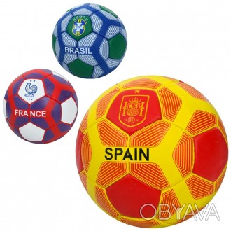 ![CDATA[М"яч футбольний розмір5,ПУ1,4мм,ручна робота, 32панелі, 400-420г, 3види(. . фото 1