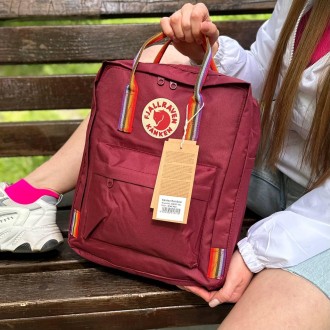 Бордовый рюкзак с радужными ручками Kanken Classic 16 L, канкен.. Енергодар. фото 1 Бордовый рюкзак с радужными ручками Kanken Classic 16 L, канкен.. Енергодар. фото 1
