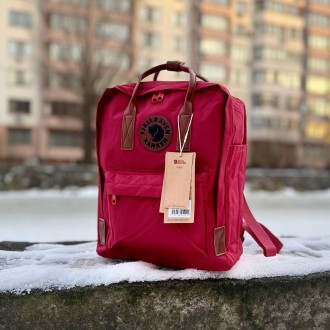 Бордовый городской рюкзак Kanken Classic с кожаными ручками, канкен класик. 16 L. Енергодар. фото 1 Бордовый городской рюкзак Kanken Classic с кожаными ручками, канкен класик. 16 L. Енергодар. фото 1