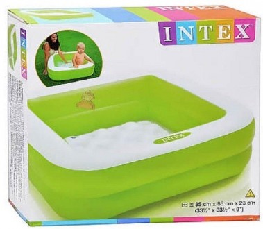 Дитячий надувний басейн Intex 57100, зелений, 85 х 85 х 23 см.
Дитячий басейн "К. . фото 4