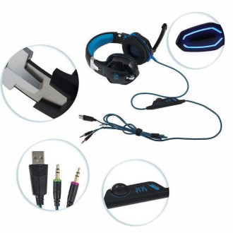 
Навушники гарнітура ігрові з підсвічуванням Kotion Each G2000 Blue
Ігрові навуш. . фото 5