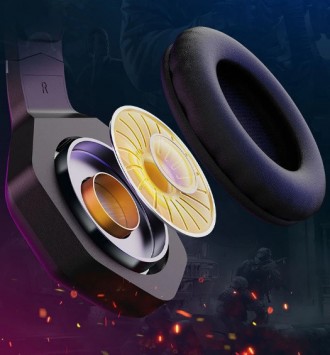 Ігрові навушники ONIKUMA Gaming K10 Pro LED Black - ігрова гарнітура, яка відтво. . фото 5