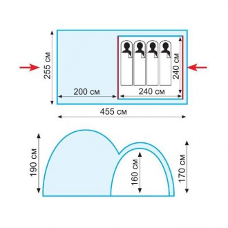 Чотиримісний намет Tramp Sphinx 4 (v2) TRT-088Чотиримісна однокімнатна кемпінгов. . фото 3