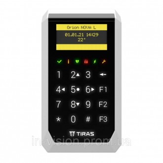Сенсорна OLED-клавіатура з вбудованим зчитувачем NFC/Mifare для керування охорон. . фото 2