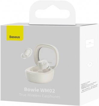 Модель бездротових навушників Baseus Bowie WM02 TWS Bluetooth 5.3 White (NGTW180. . фото 8