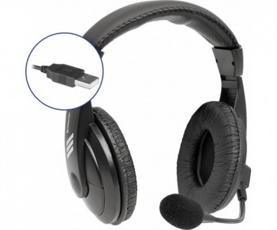 Навушники з мікрофоном Defender Gryphon 750U USB чорні. . фото 3