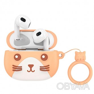 Бездротові дитячі навушники Bluetooth HOCO Cat EW46 в кейсі помаранчеві
Дитячі б. . фото 1