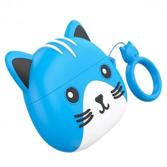 Бездротові дитячі навушники Bluetooth HOCO Cat EW46 в кейсі сині
Дитячі бездрото. . фото 4