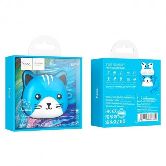 Бездротові дитячі навушники Bluetooth HOCO Cat EW46 в кейсі сині
Дитячі бездрото. . фото 6