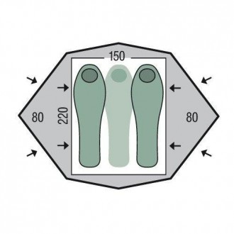Туристичний чотирисезонний намет для 2-3 осіб Pinguin Gemini 150 – це дуже зручн. . фото 3