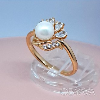 Красивое позолоченное женское кольцо. Медицинское золото
Бренд: Xuping
Основа : . . фото 1