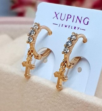 Женские серьги из медицинского золота Xuping, застежка - колечки. Изделие выполн. . фото 3