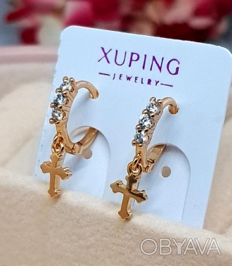 Женские серьги из медицинского золота Xuping, застежка - колечки. Изделие выполн. . фото 1
